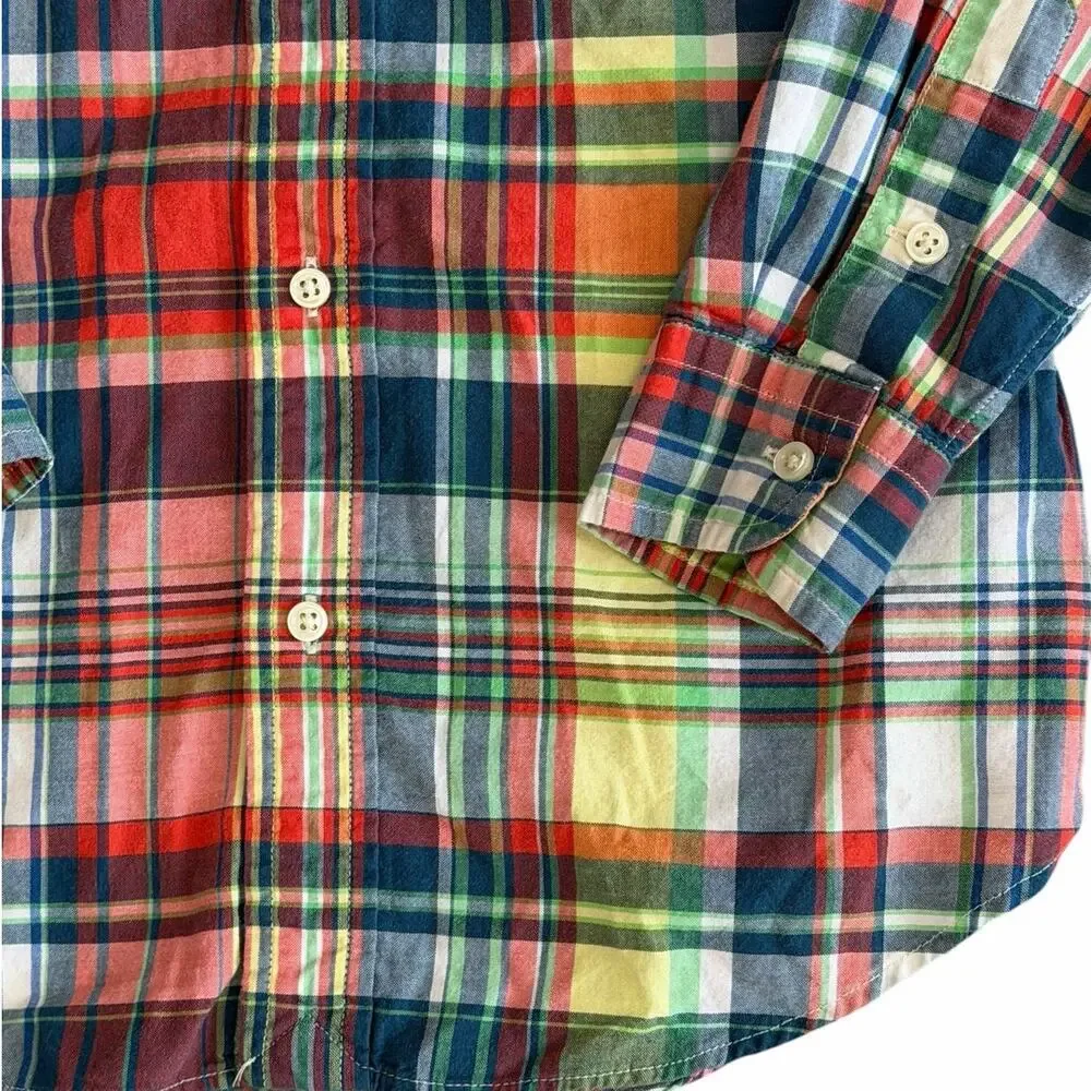 RALPH LAUREN Boys Long Sleeve Plaid Button Down Size 6